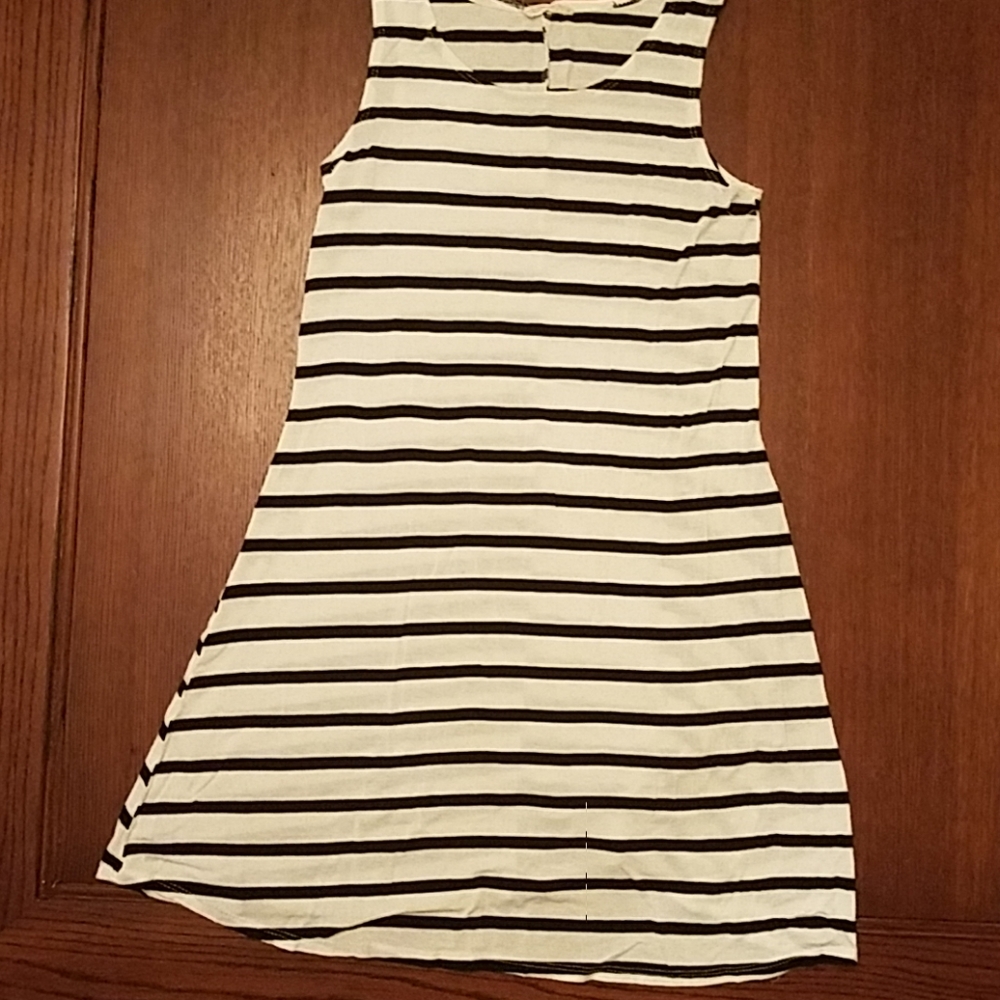 Black and white soft material dress